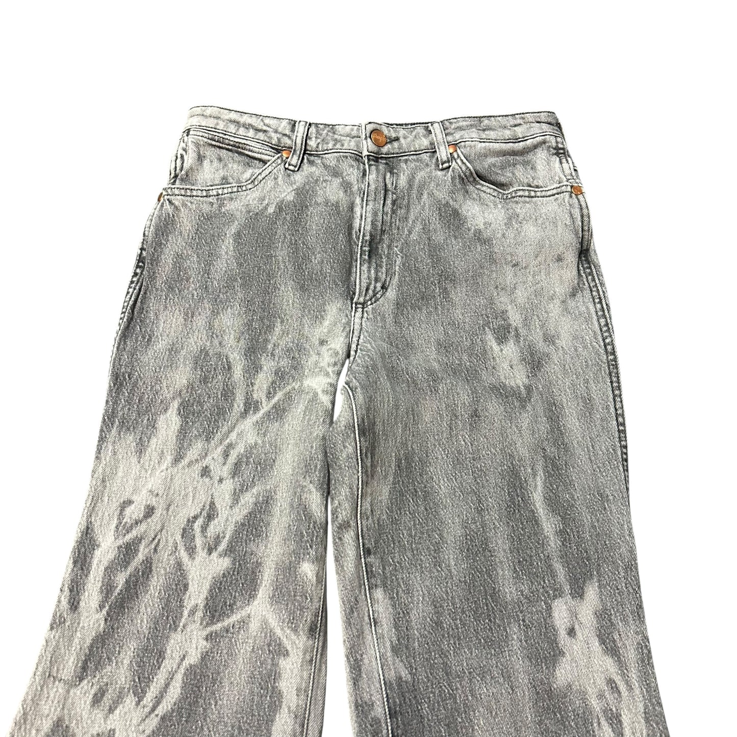 WRANGLER WANDERER BLACK BLEACHED FLARED JEANS 100 SZ 34