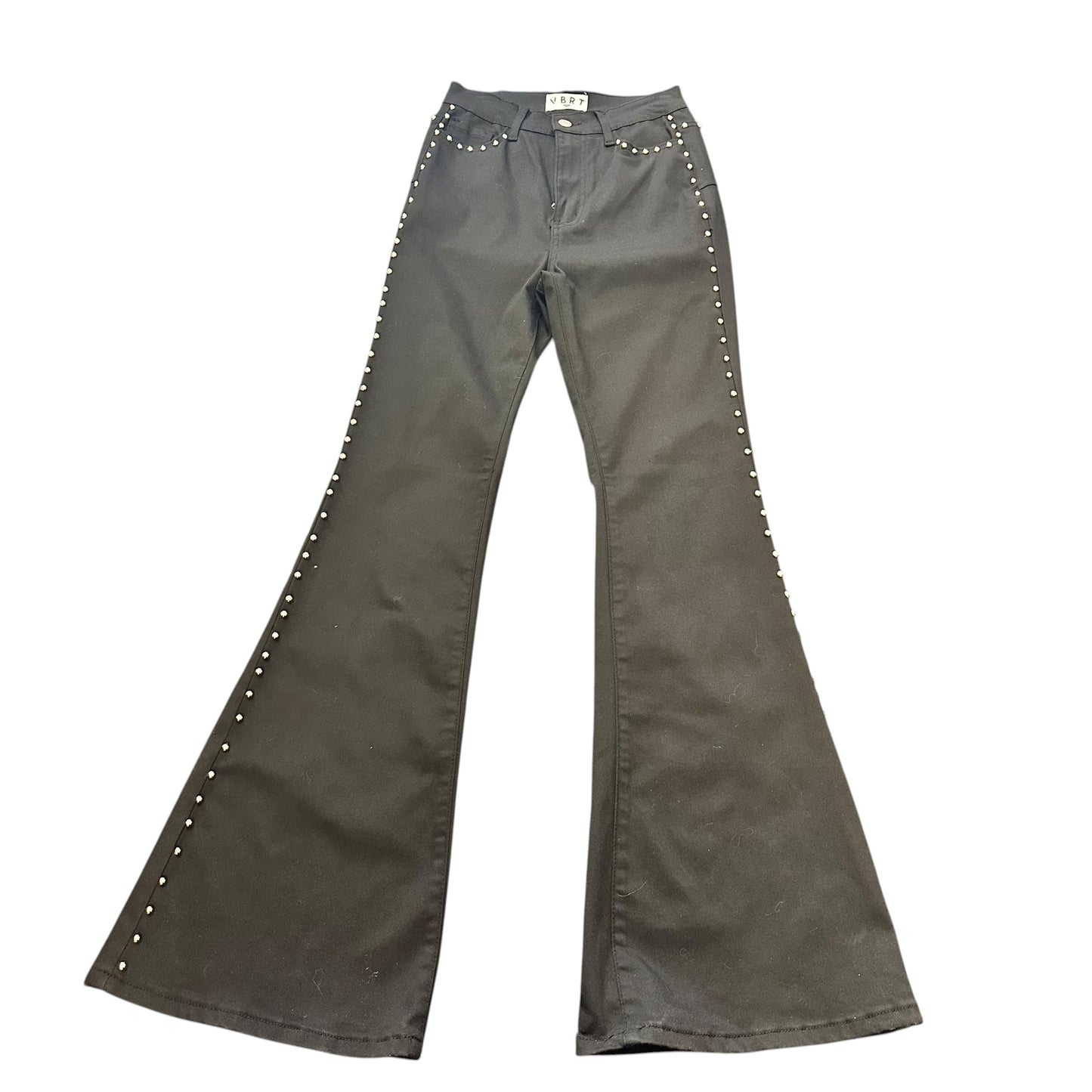 VBRT BLACK FLARE STUDDED PANTS 100 SZ 25