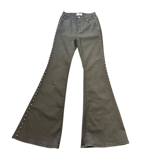 VBRT BLACK FLARE STUDDED PANTS 100 SZ 25