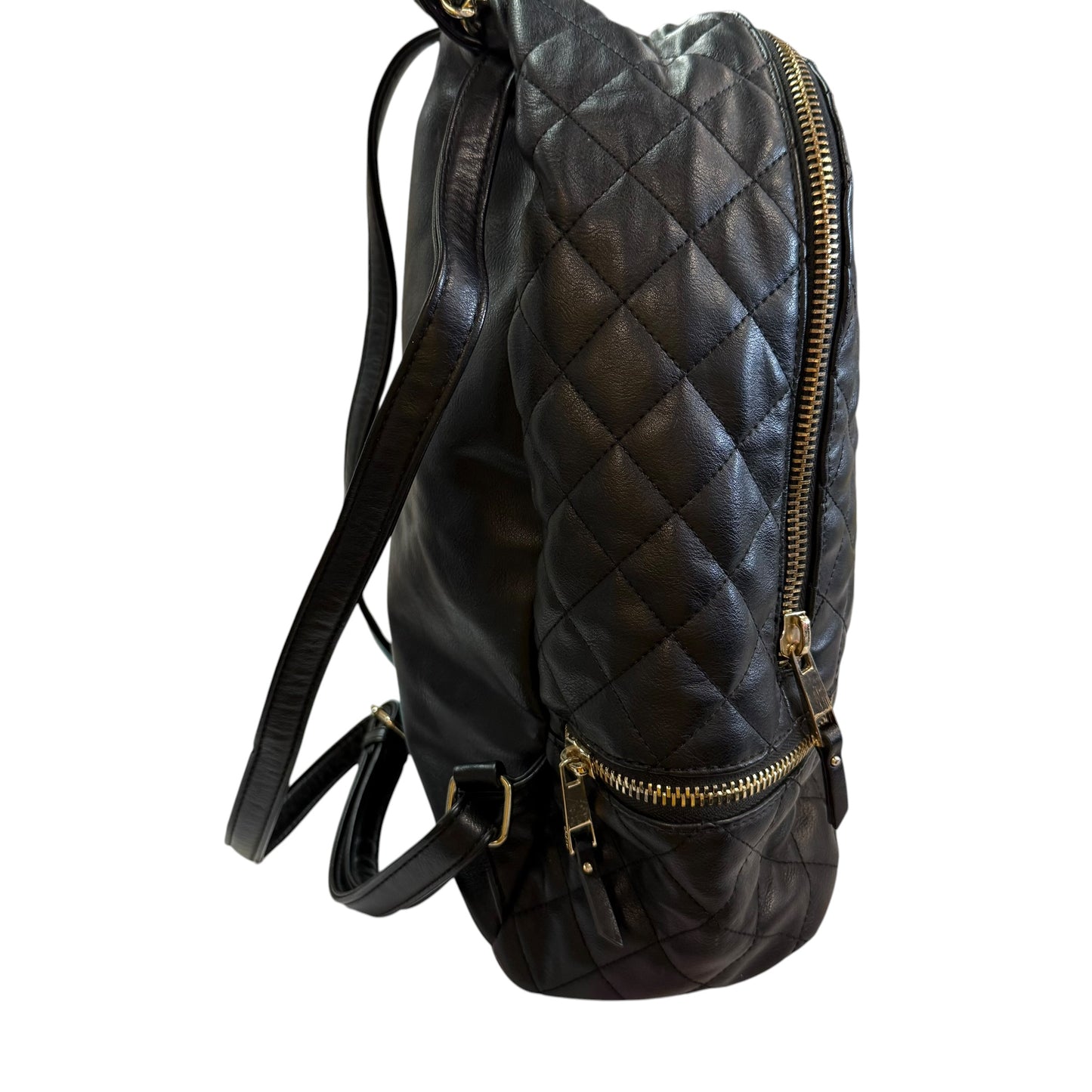 ALDO BLACK QUILTED BACKPACK FAUX LEATHER 263 OS