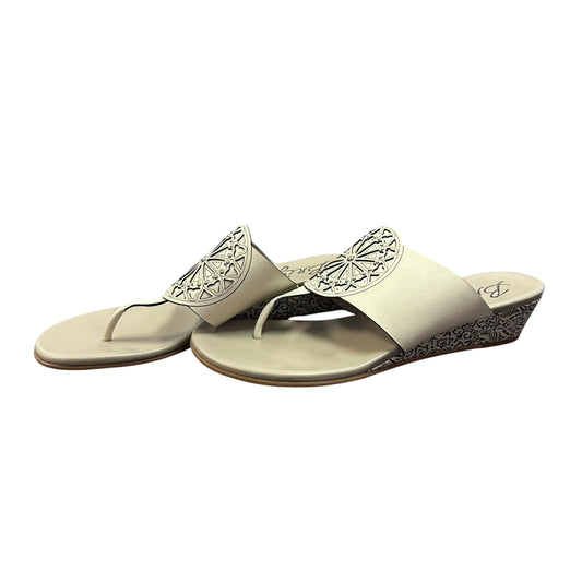 BRIGHTON LUCERA TAUPE WEDGE SANDALS 126 SZ 7.5
