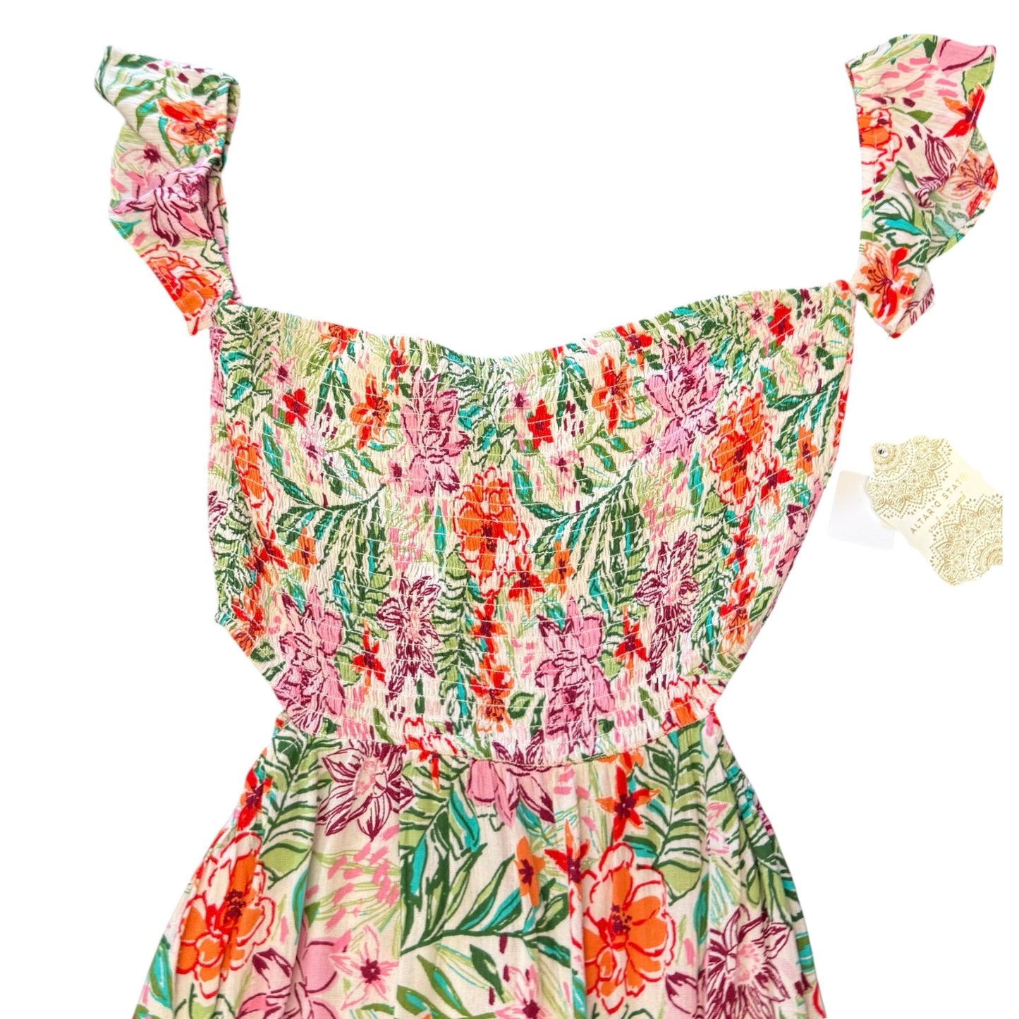ALTAR'D STATE TROPICAL GAUZE MAXI DRESS NWT 100 LARGE