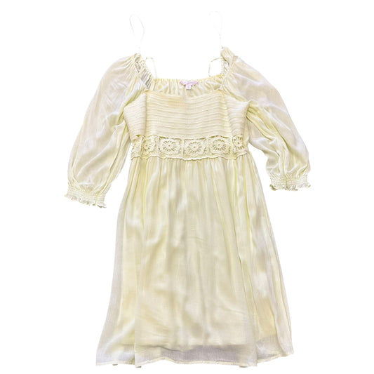 LAUREN CONRAD PASTEL YELLOW CROCHET DRESS 84 MEDIUM