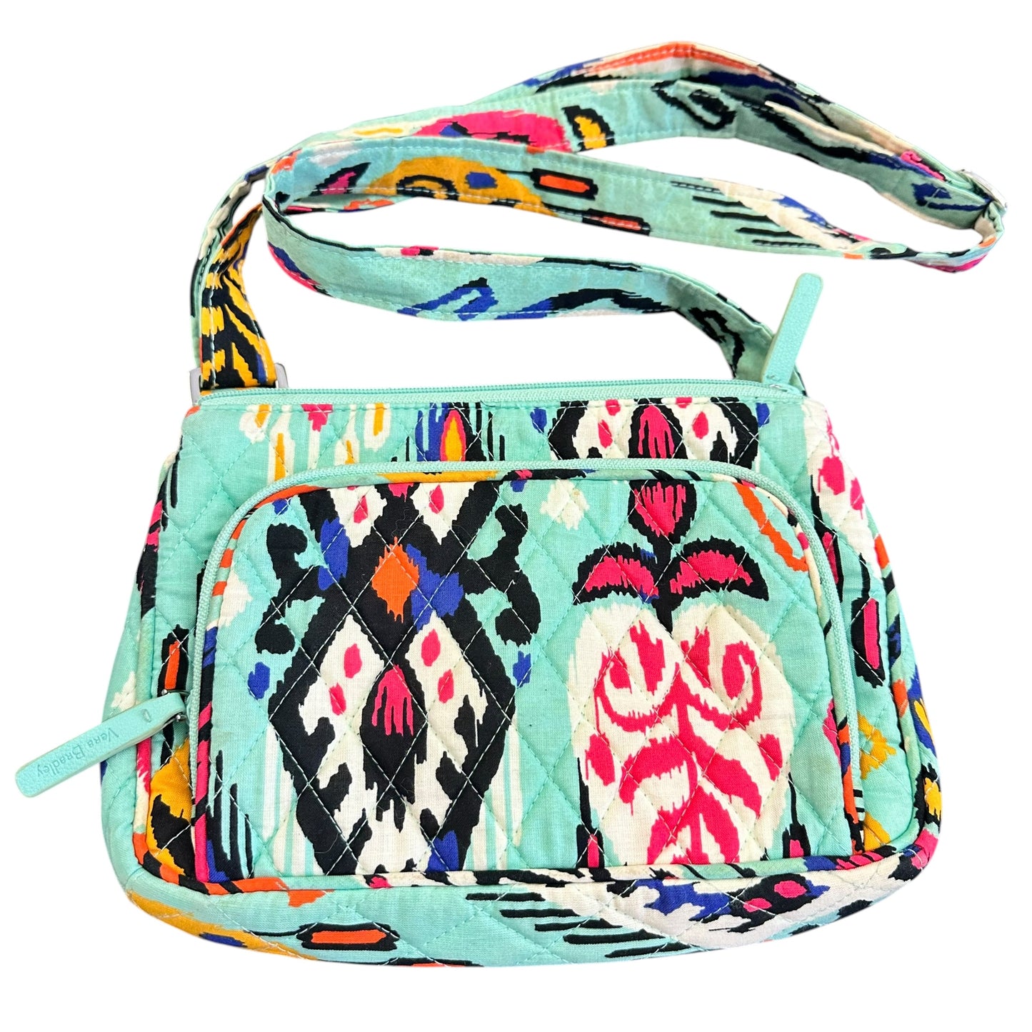 VERA BRADLEY PUEBLO TEAL GEOMETRIC MEDIUM TRAVEL BAG 258 GUC
