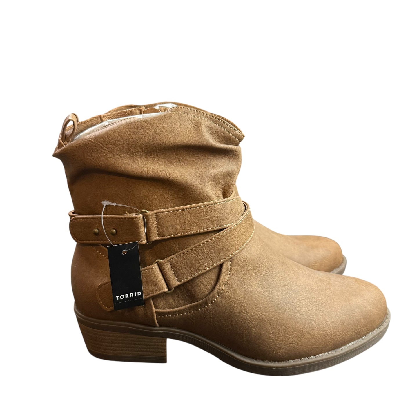 TORRID BROWN SLOUCH BUCKLE MOTO BOOTIE 244 SZ 11