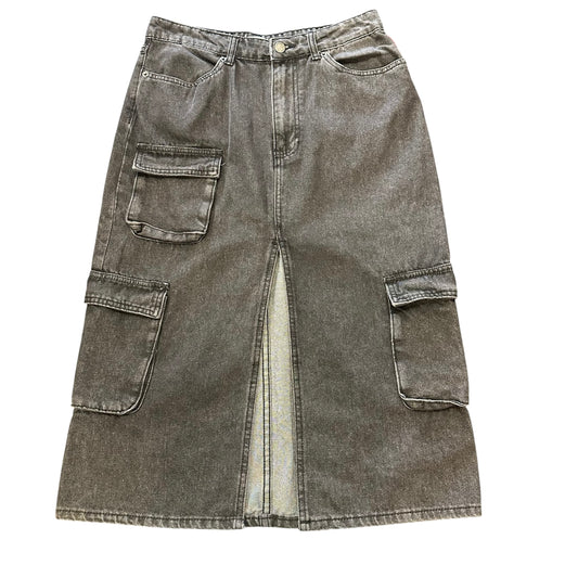 SIMPLE SOCIETY BLACK DENIM SKIRT 245 LARGE
