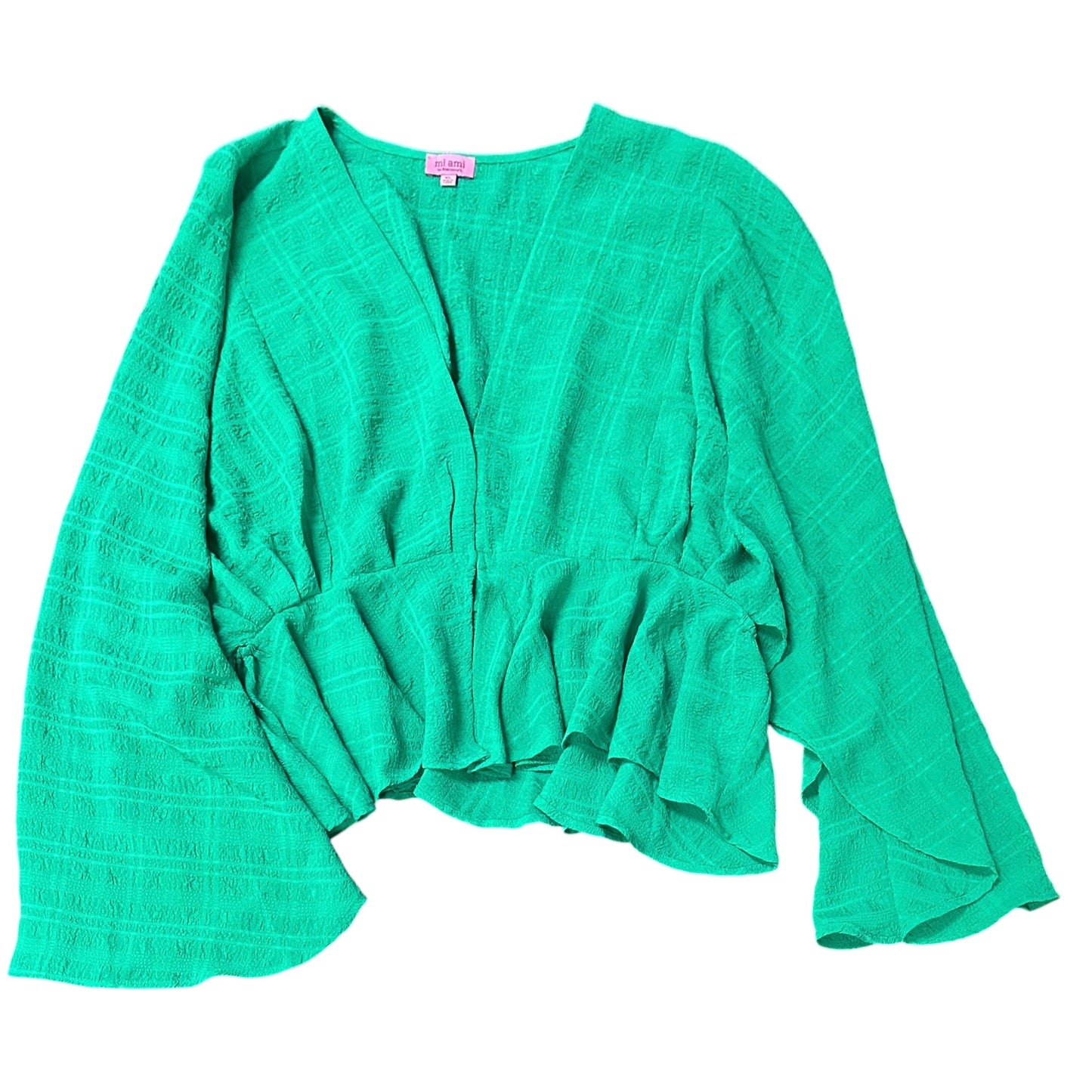 MIAMI GREEN KIMONO SLEEVE BLOUSE 100 XL