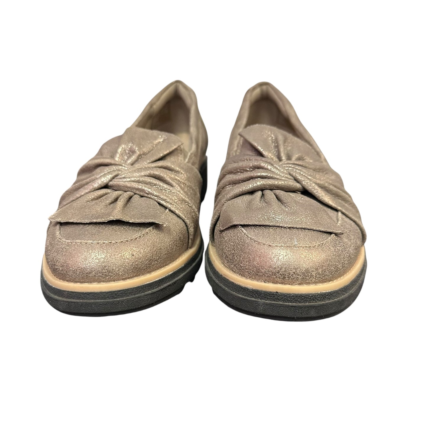 CLARKS COLLECTION METALLIC GOLD WEDGES 44 SZ 6