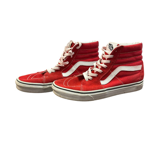 VANS RED HIGH TOP SNEAKERS 100 SZ 9.0