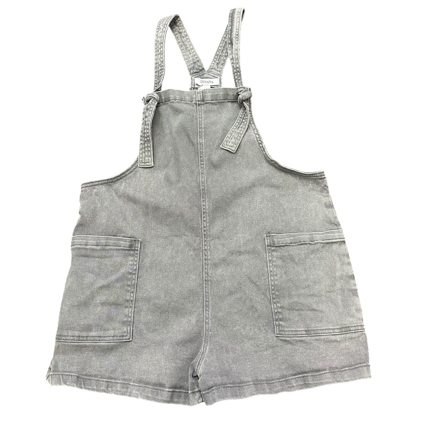 ZENANA GRAY OVERALLS SHORTALLS 234 LARGE