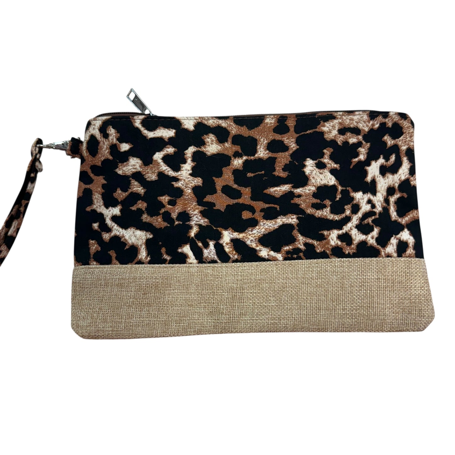 RIAH ANIMAL PRINT BURLAP CLUTCH NWT 100