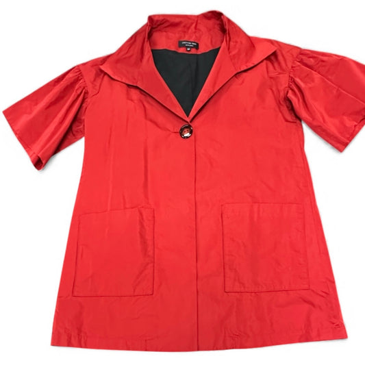 JOEFFER CAOC RED SILK BLEND COAT 38 SMALL