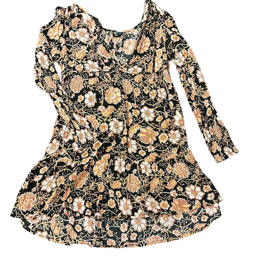BILLA BONG BLACK FLORAL DRESS GAUZE 200 SMALL