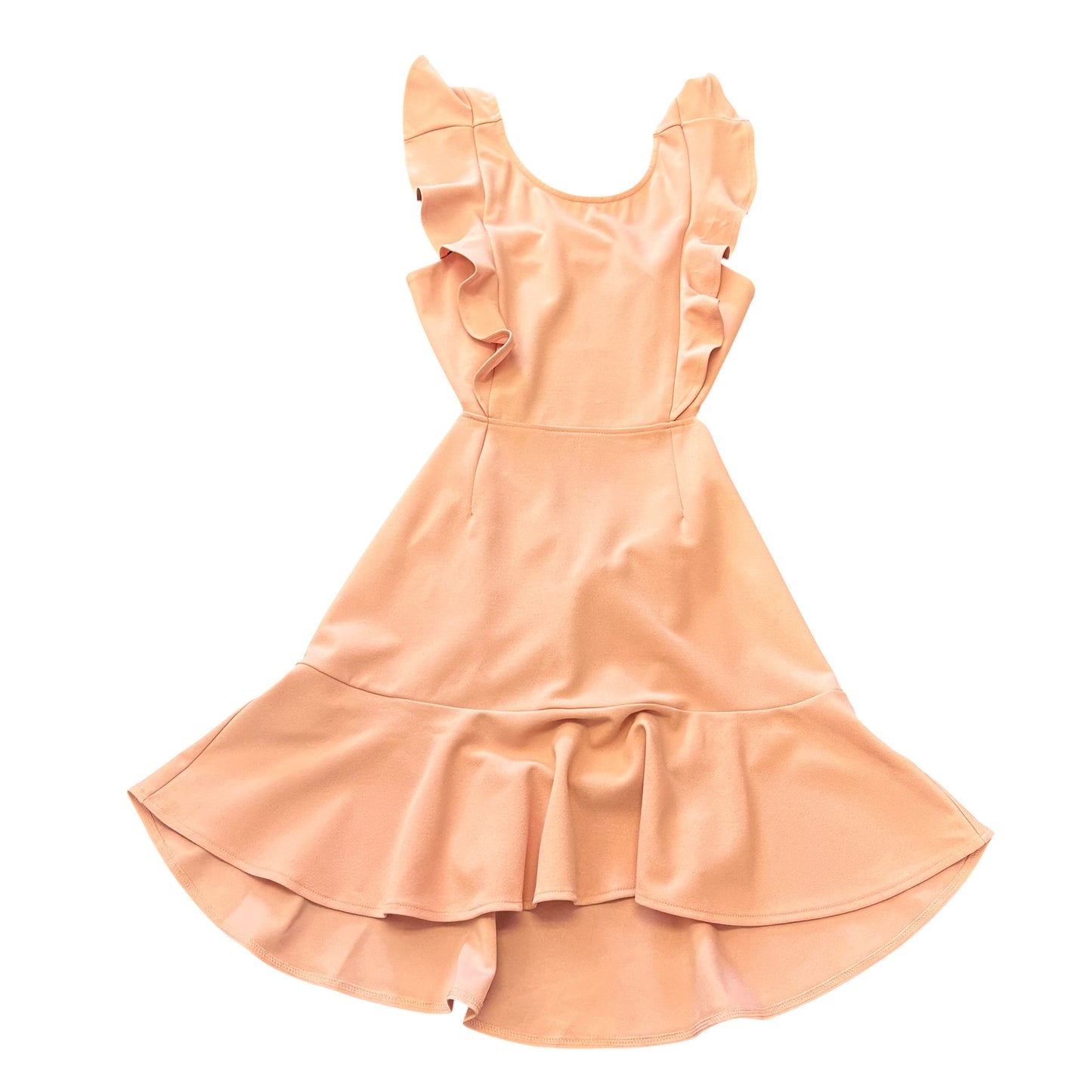 SELFIE LESLIE SOFT PINK RUFFLE OPEN BACK DRESS 223 LARGE