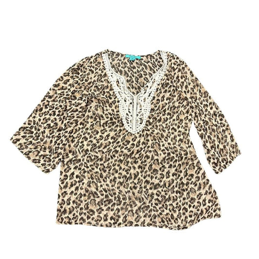 TURQUOISE HAVEN ANIMAL PRINT TUNIC - XL - 126