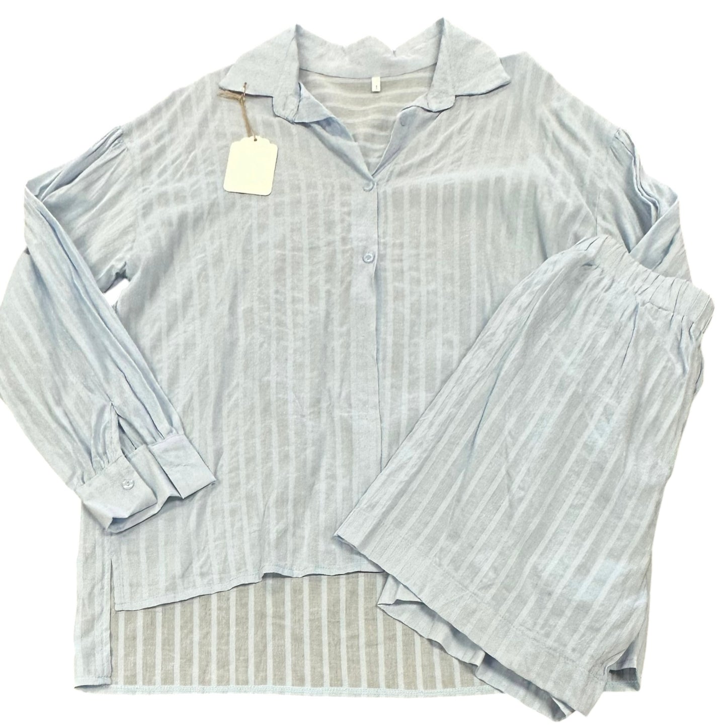 BLUE STRIPED PAJAMA SET 236 SMALL NWOT