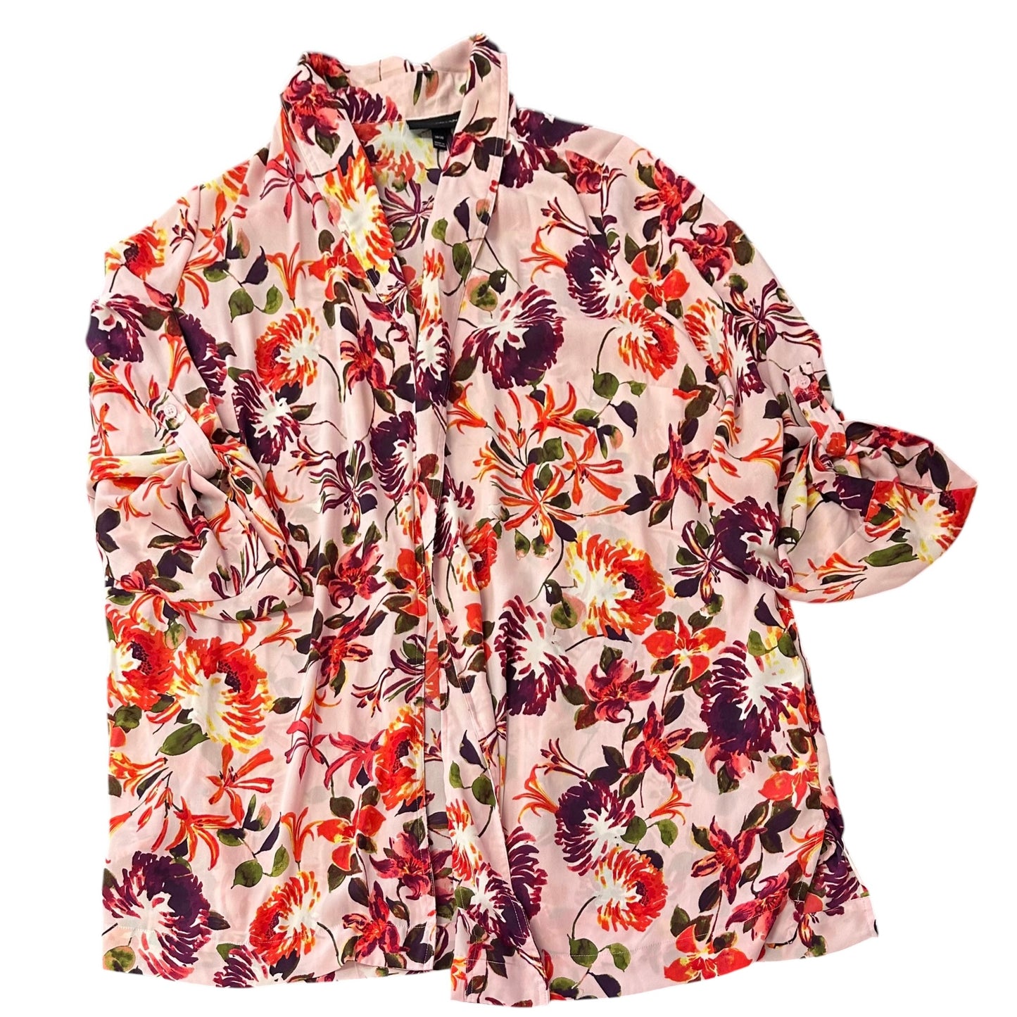LANE BRYANT SOFT PINK FLORAL LIGHTWEIGHT BLAZER 53 SZ 18/20
