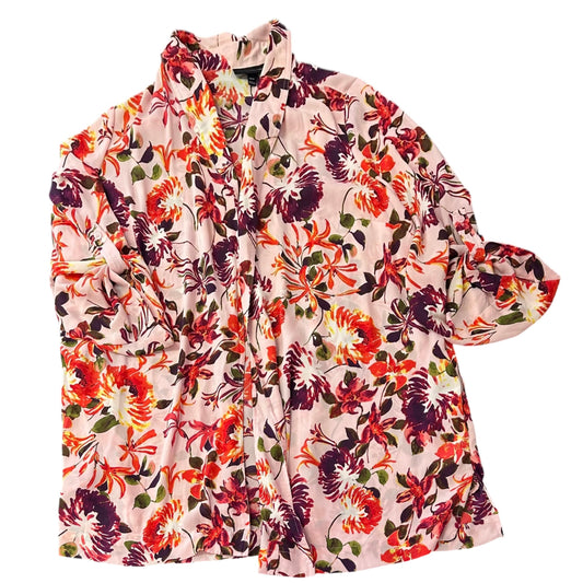 LANE BRYANT SOFT PINK FLORAL LIGHTWEIGHT BLAZER 53 SZ 18/20