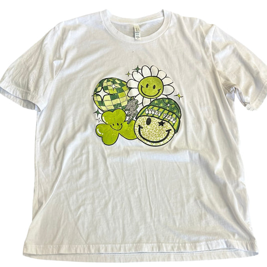 LUCKY VIBES SAINT PATTY'S WHITE TSHIRT 100 XL