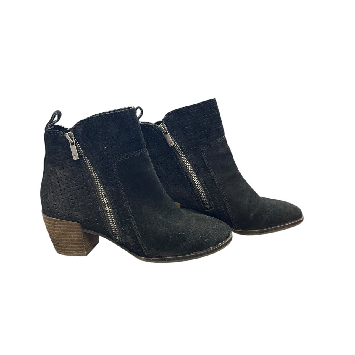 LUCKY BRAND BLACK ANKLE BOOTIES LASHIYA LEATHER 122 SZ 6.5