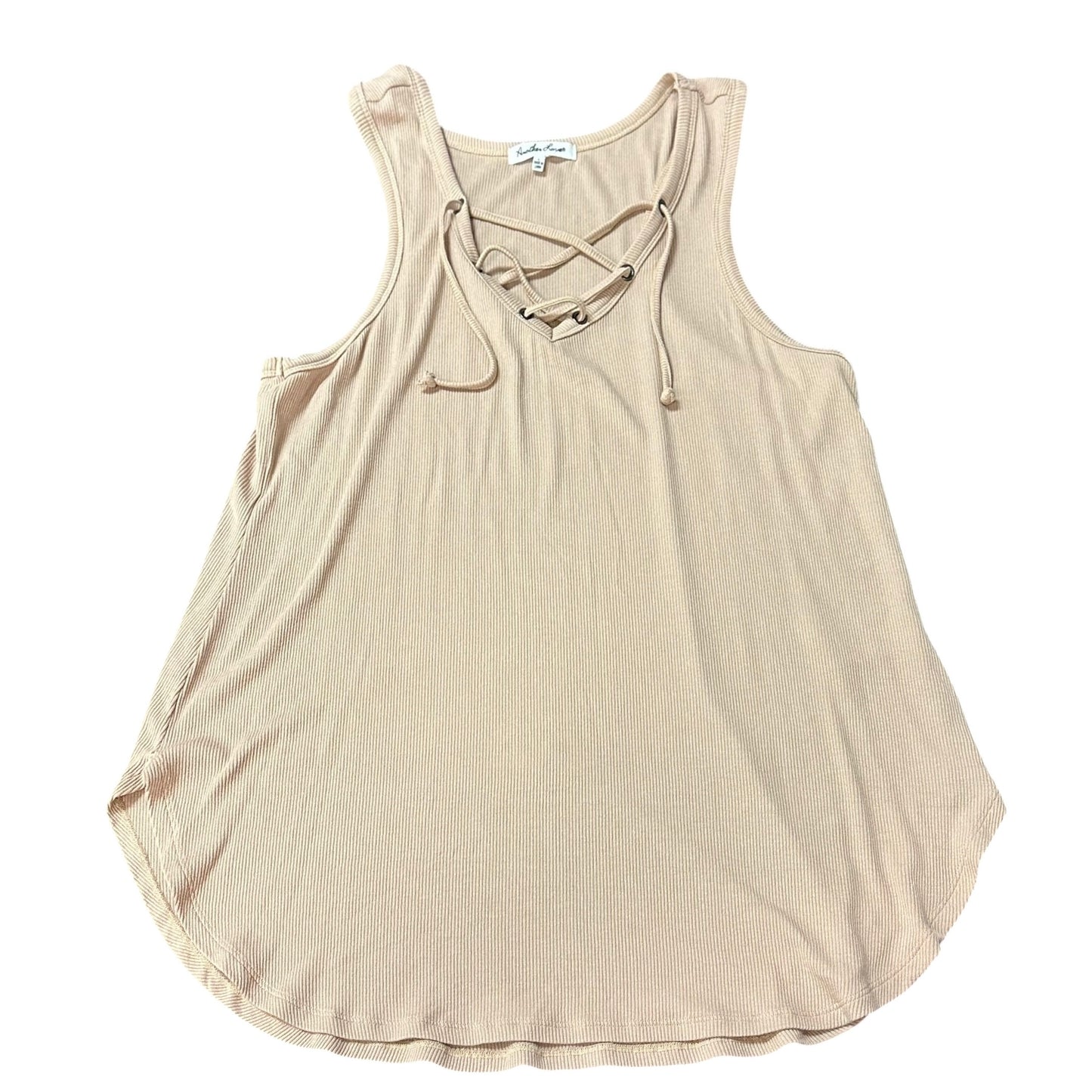 ANOTHER LOVE TAN RIBBED TANK TOP 82 LARGE