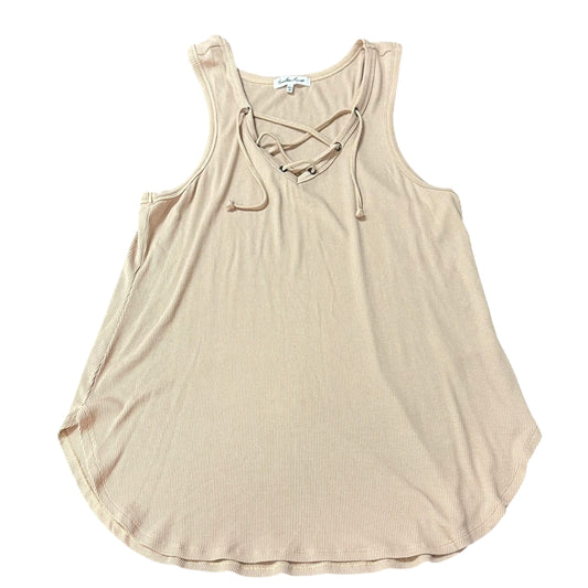 ANOTHER LOVE TAN RIBBED TANK TOP 82 LARGE