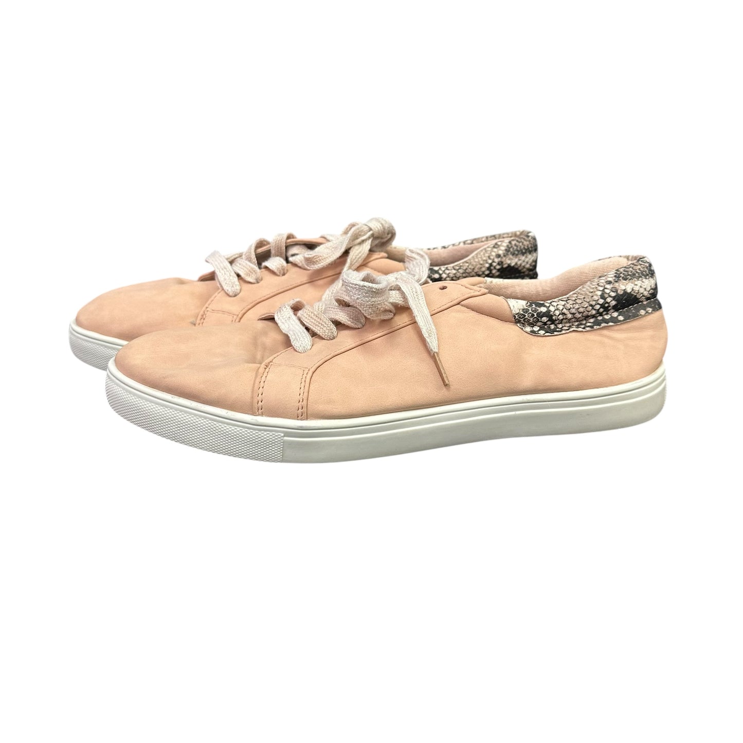 PEACH LACE UP SNEAKERS SNAKESKIN 219 SZ 10