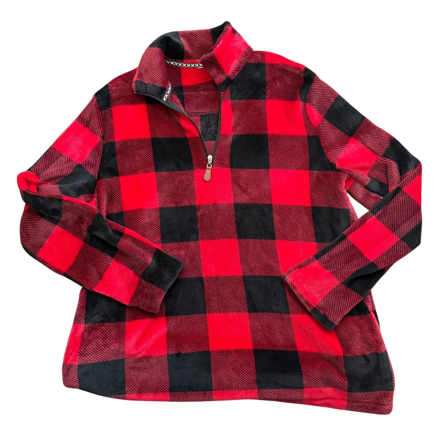 RED BLACK BUFFALO PLAID COZY PULLOVER 100 2XL NWOT