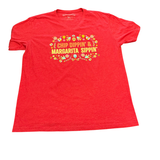 OLIVER & OTIS RED CHIPS DIPPIN & MARGARITA SIPPIN RED TSHIRT 164 XL