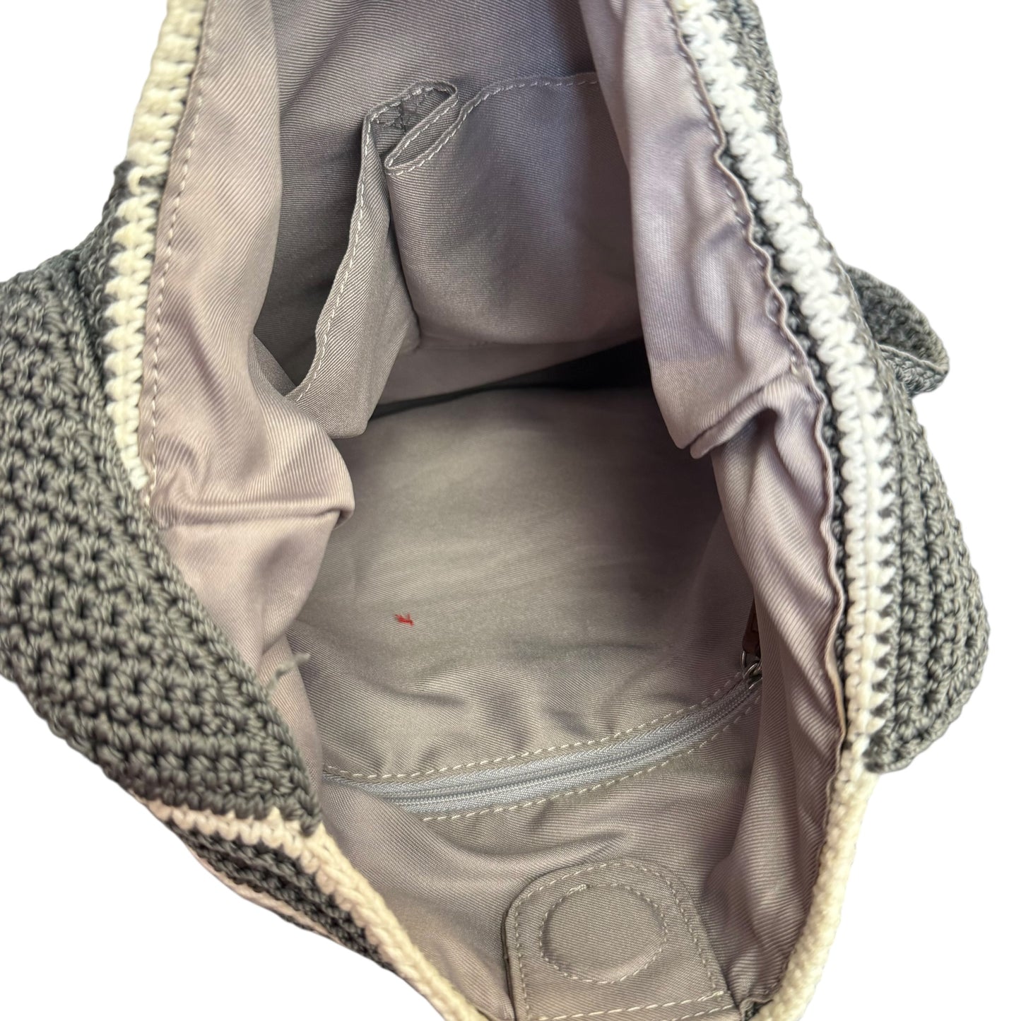 THE SAK LIMITED EDITION GRAY WHITE CROCHET 120 HOBO BAG 258 OS