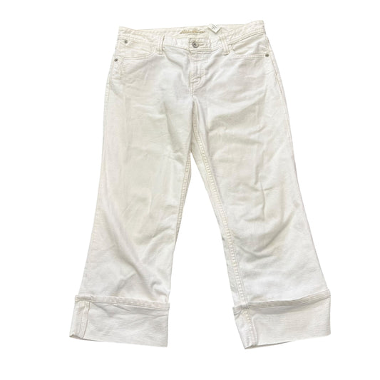 EDDIE BAURER BEIGE CROPPED CUFF JEANS 100 SZ 6