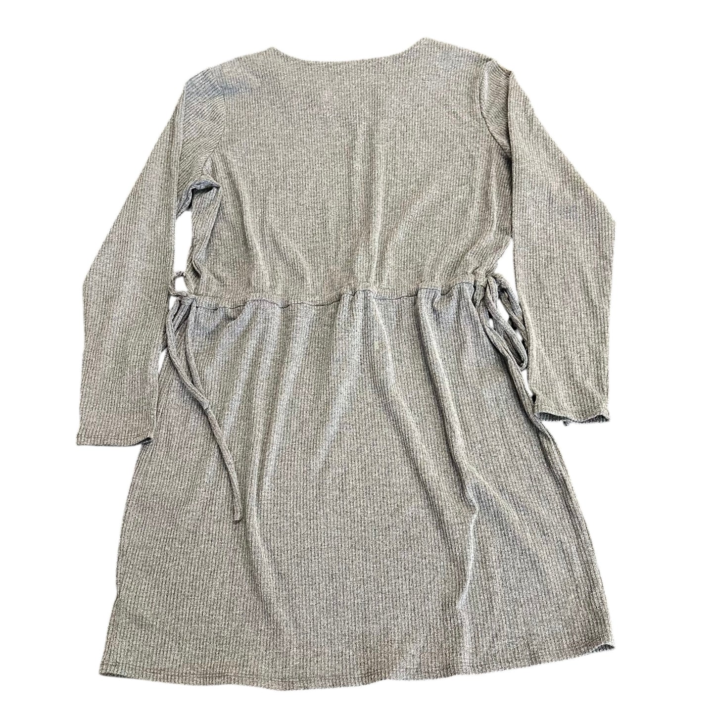 CHARLES HENRY GRAY RIBBED DRAWSTRING DRESS 62 XL
