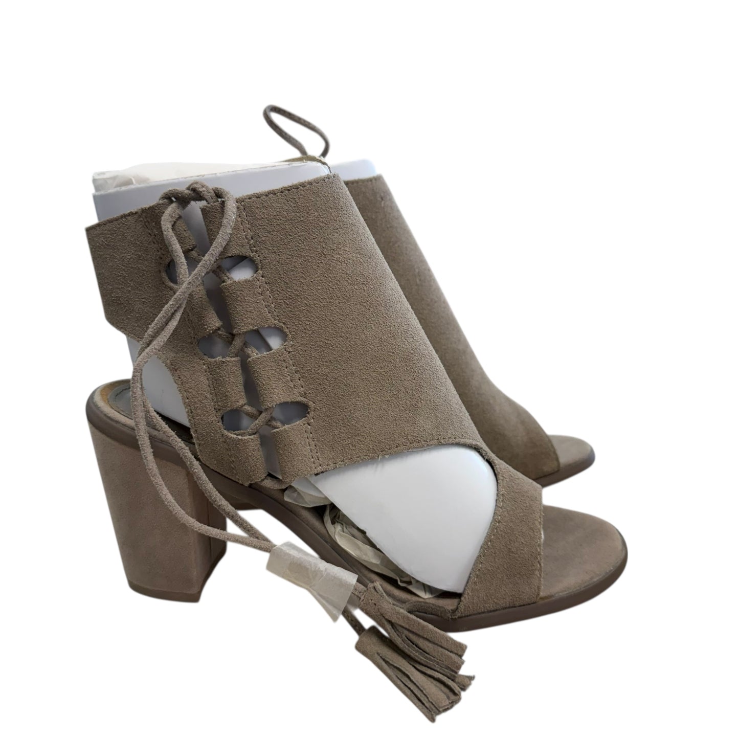 VERY VOLATILE CHERRI HEELED ANKLE BOOTS TAUPE SUEDE SZ 9