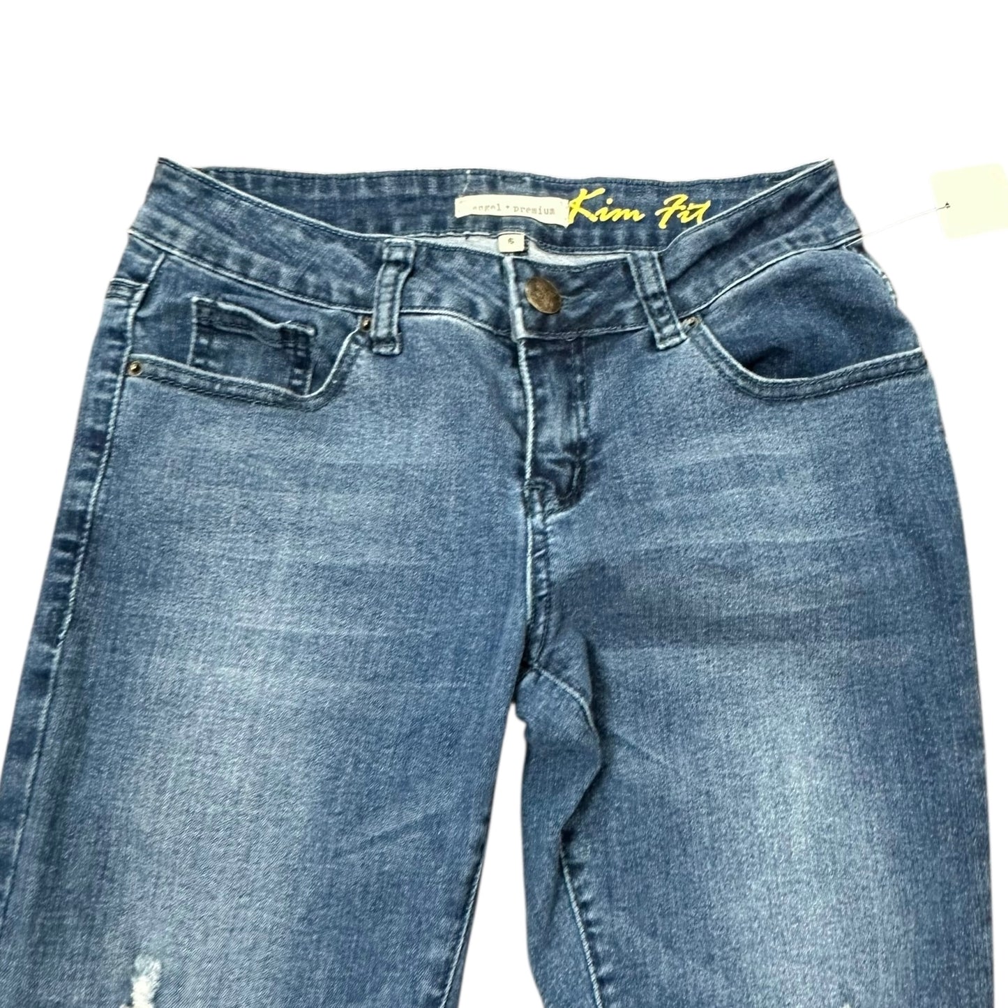 ANGEL + PREMIUM DISTRESSED JEANS W EMBROIDERY 100 SZ 6