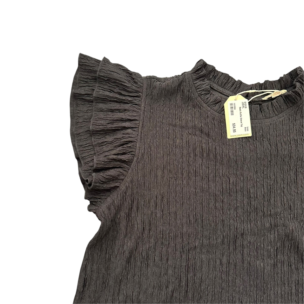 JODIFL BLACK RUFFLE SLEEVE BLOUSE NWT 100 LARGE