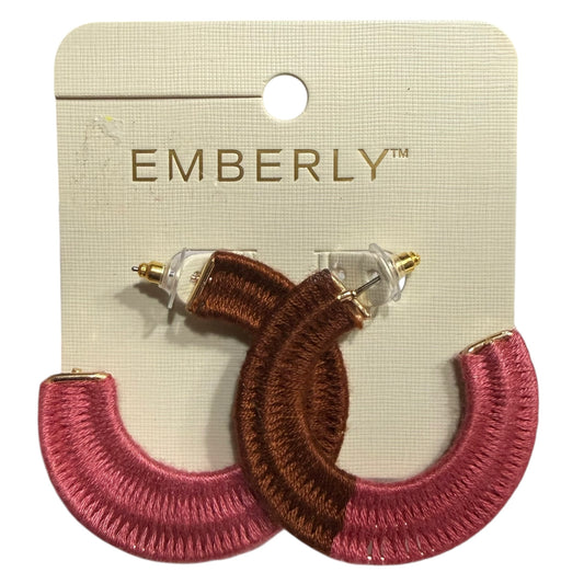 EMBERLY BROWN PINK BOHO EARRINGS NEW 219 OS