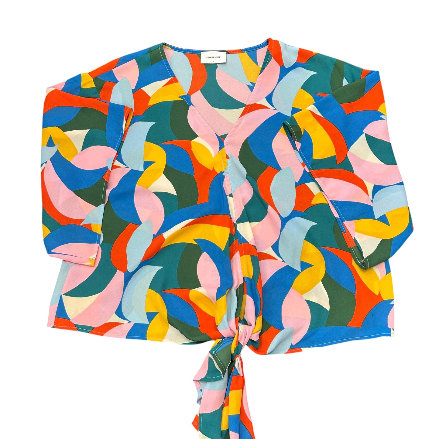 ADRIENNE MUTLTI COLOR TIE WAIST BLOUSE 280 SMALL
