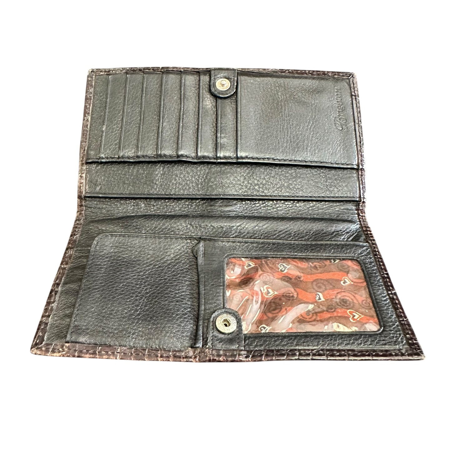 BRIGHTON LEATHER BROWN VINTAGE WALLET 7 OS