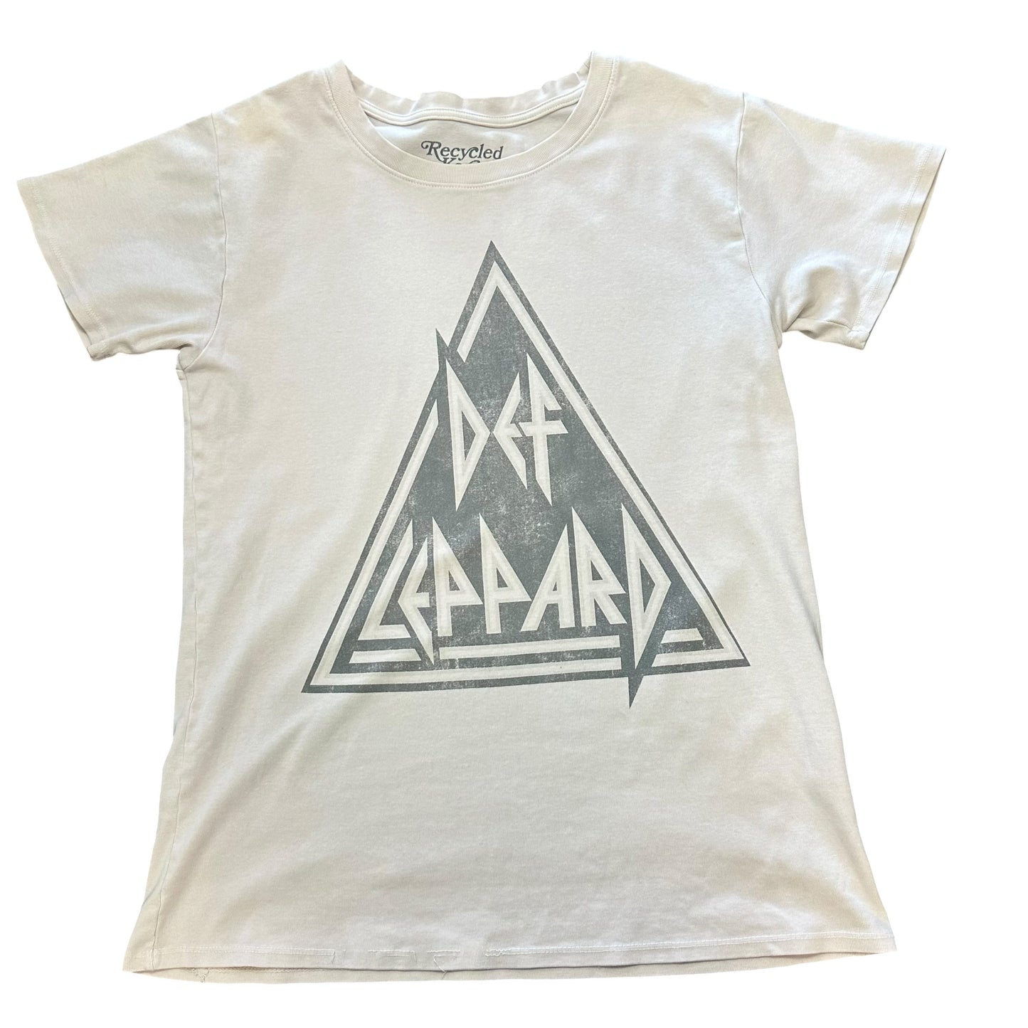 RECYCLED KARMA DEF LEPPARD BEIGE GRAPHIC SHIRT 285 SMALL