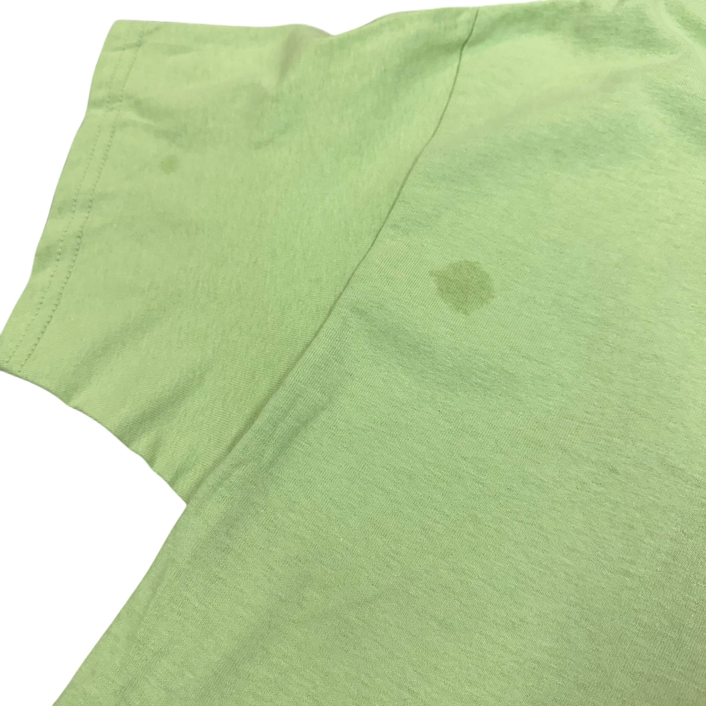 CHRISTMAS TSHIRT GREEN SMILEY FACE CHECKERED NWT 7 LARGE *SPOTS