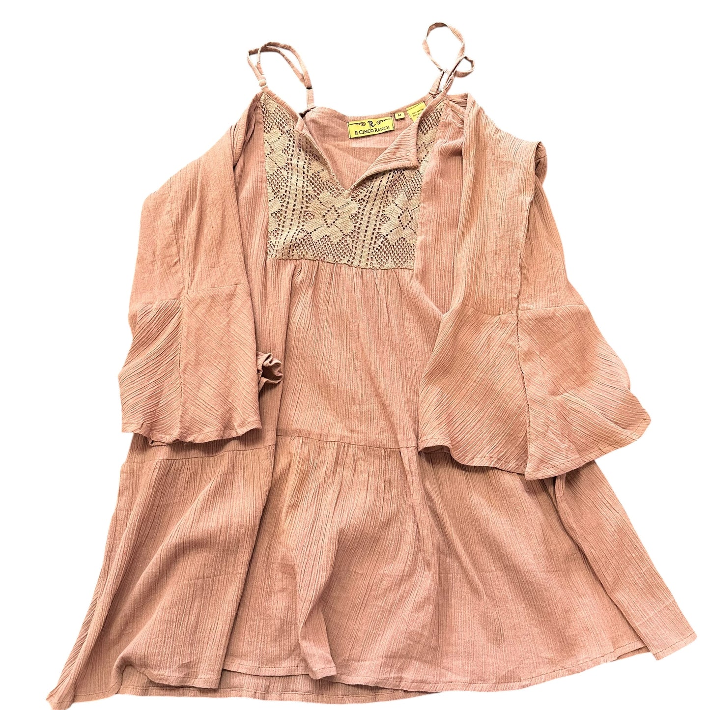 R CINCO RANCH BROWN COLD SHOULDER DRESS 100 MEDIUM