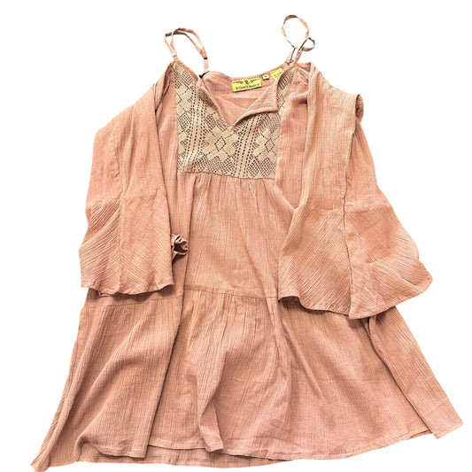 R CINCO RANCH BROWN COLD SHOULDER DRESS 100 MEDIUM