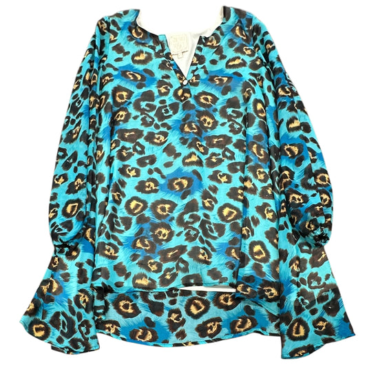 SINCERELY MARY TEAL ANIMAL PRINT TUNIC M/L