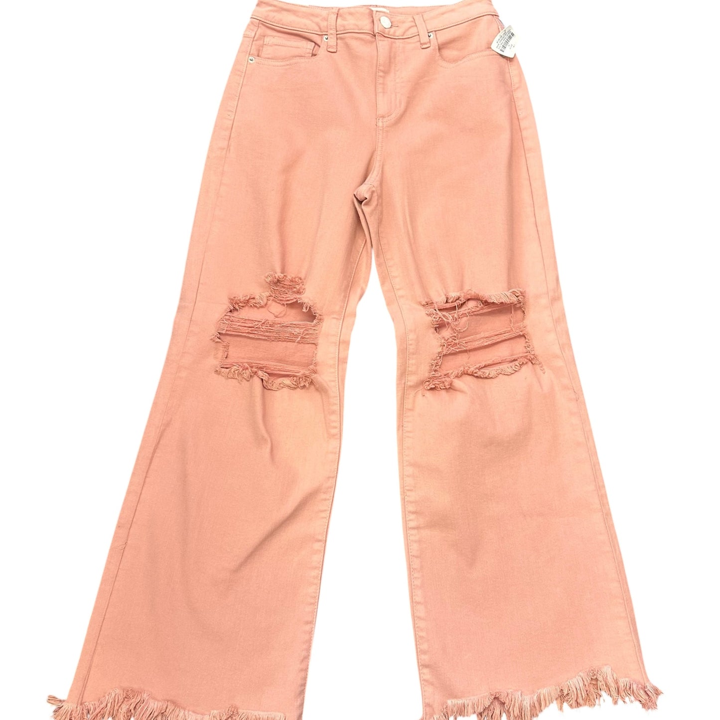 SNEAK PEEK PINK WIDE LEG DISTRESSED JEANS NWT 263 SZ 26