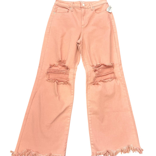 SNEAK PEEK PINK WIDE LEG DISTRESSED JEANS NWT 263 SZ 26
