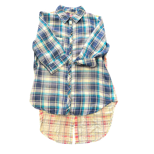 SOFT SURROUNDINGS PLAID FLORAL BLOUSE 115 XS