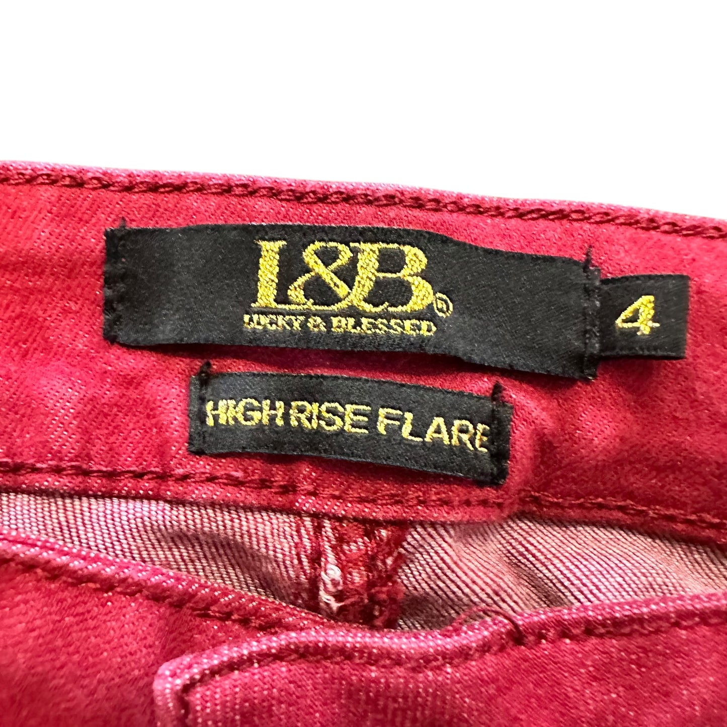L&B RED FLARE JEANS HIGH RISE 246 SZ 4
