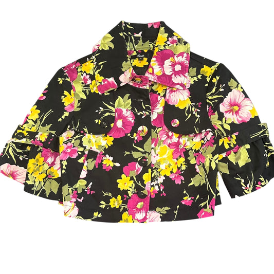 SELE CROPPED 3/4 SLEEVES FLORAL BLAZER 100 MEDIUM