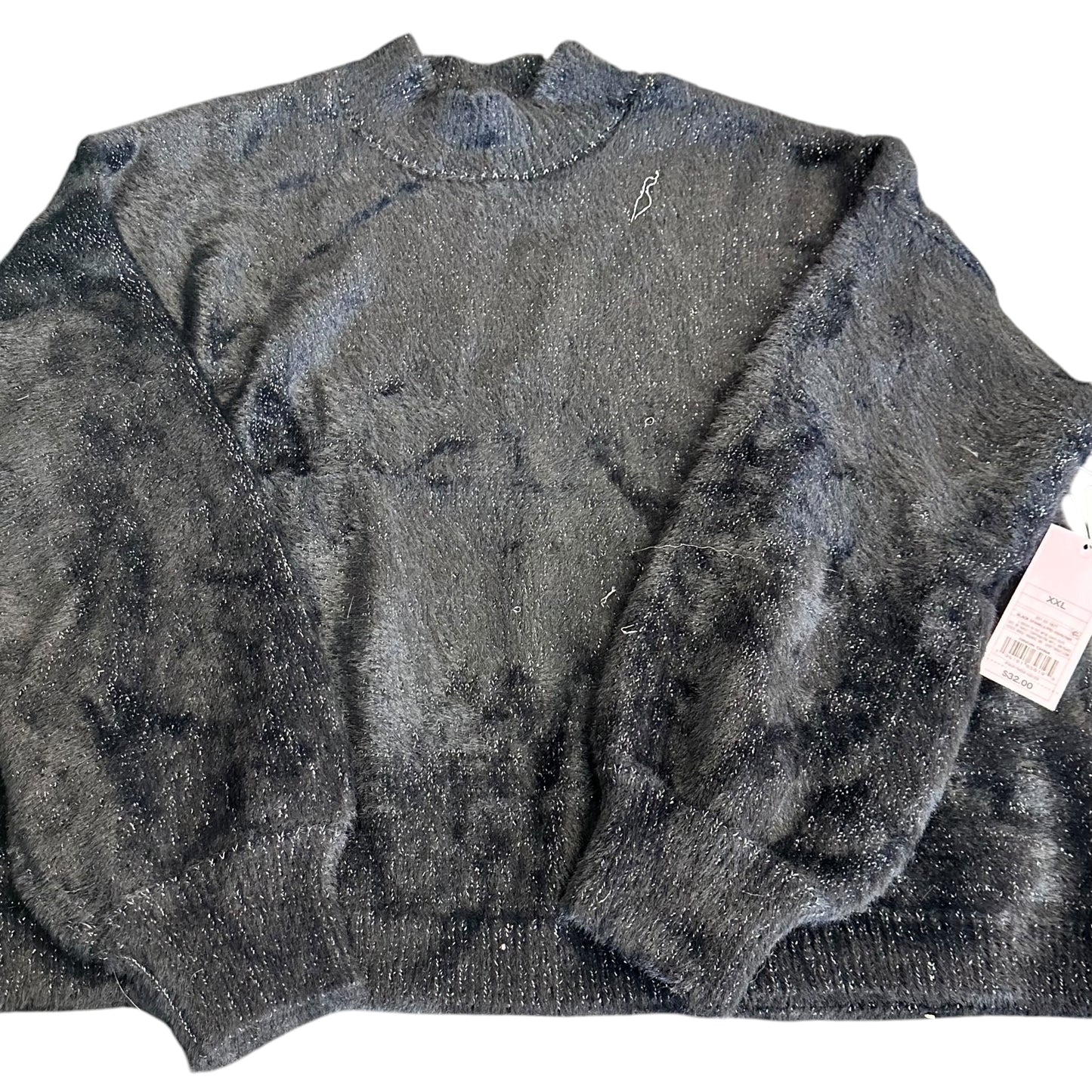 WILD FABLE BLACK SILVER MOCK NECK SWEATER NWT 219 XXL