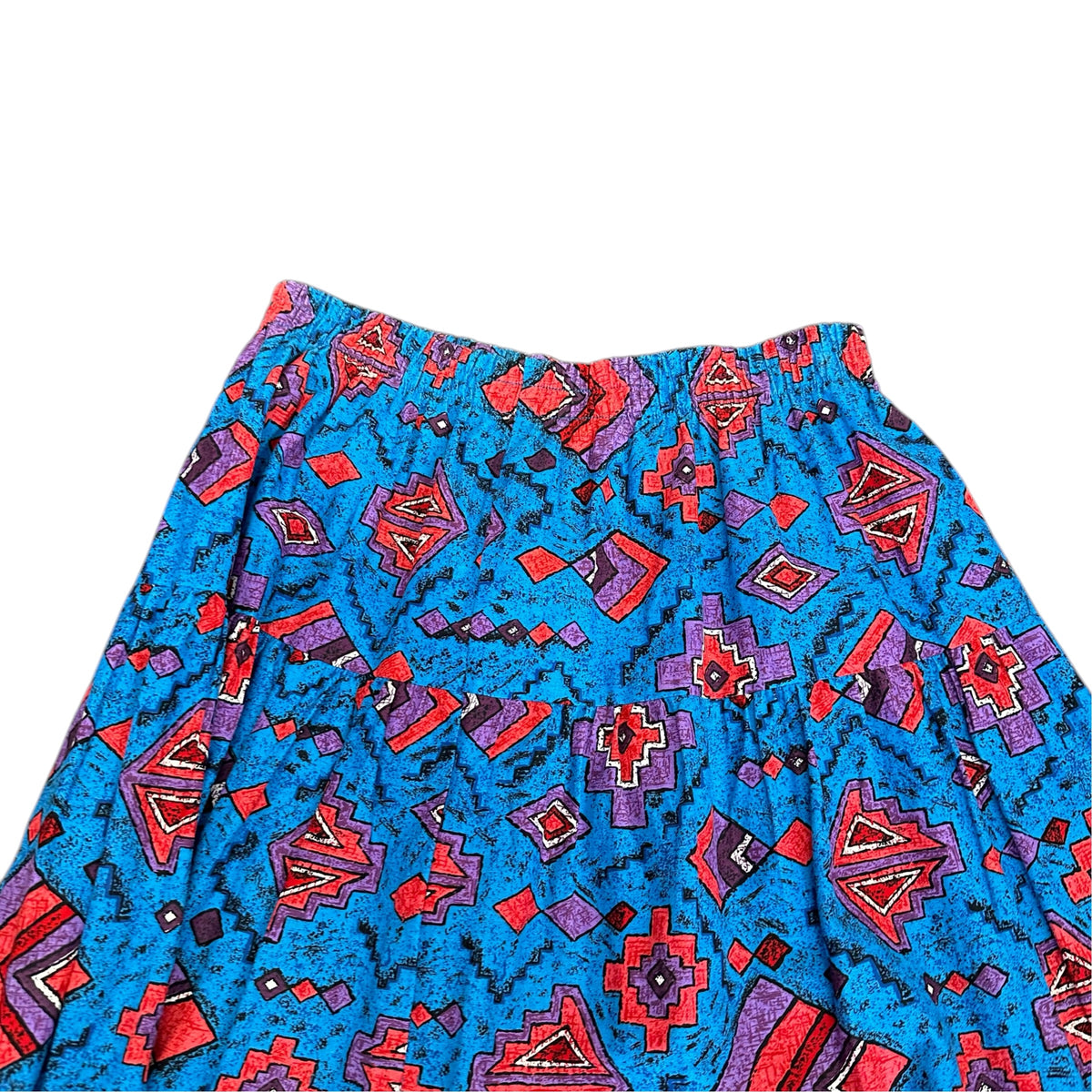 SOUTHWESTERN RED PURBLE BLACK FULL MAXI SKIRT 289 L /XL